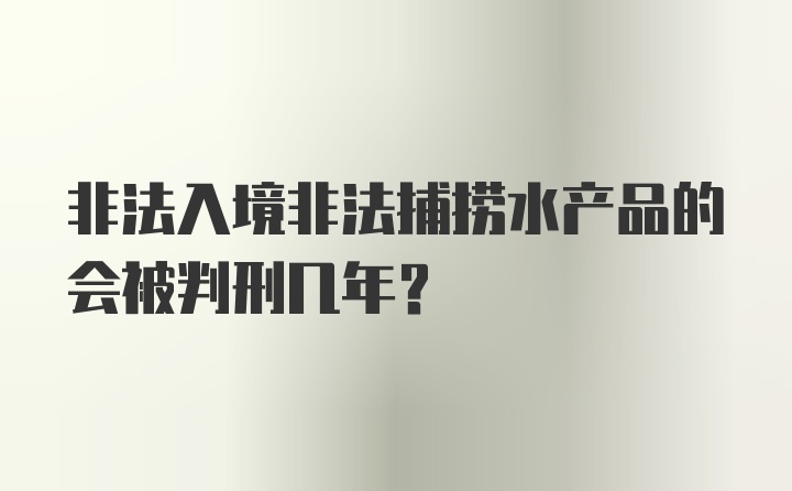 非法入境非法捕捞水产品的会被判刑几年？