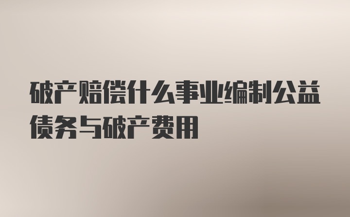 破产赔偿什么事业编制公益债务与破产费用