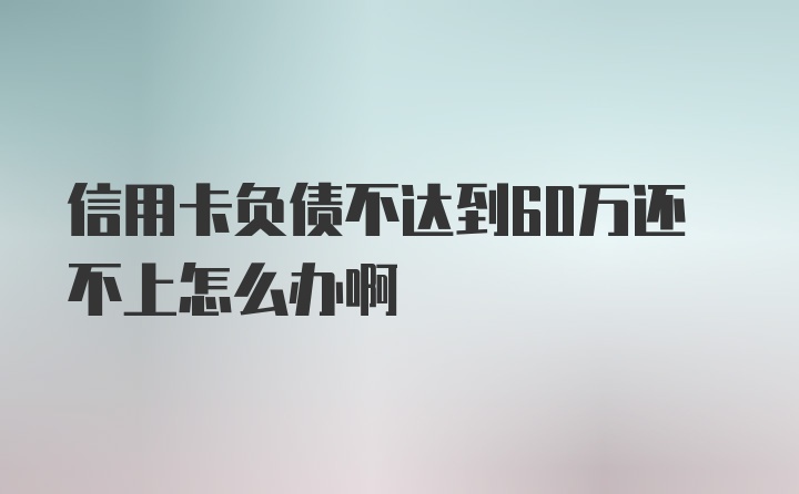 信用卡负债不达到60万还不上怎么办啊