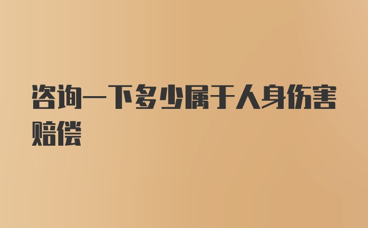 咨询一下多少属于人身伤害赔偿