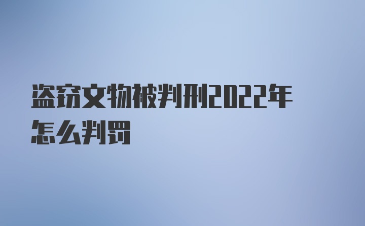 盗窃文物被判刑2022年怎么判罚