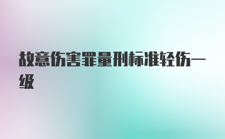 故意伤害罪量刑标准轻伤一级