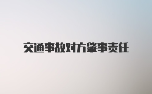 交通事故对方肇事责任