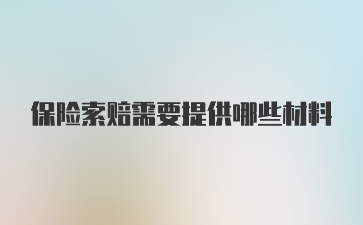 保险索赔需要提供哪些材料