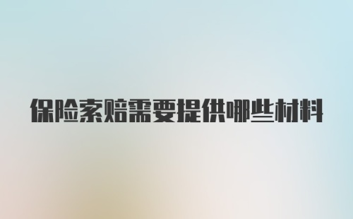 保险索赔需要提供哪些材料