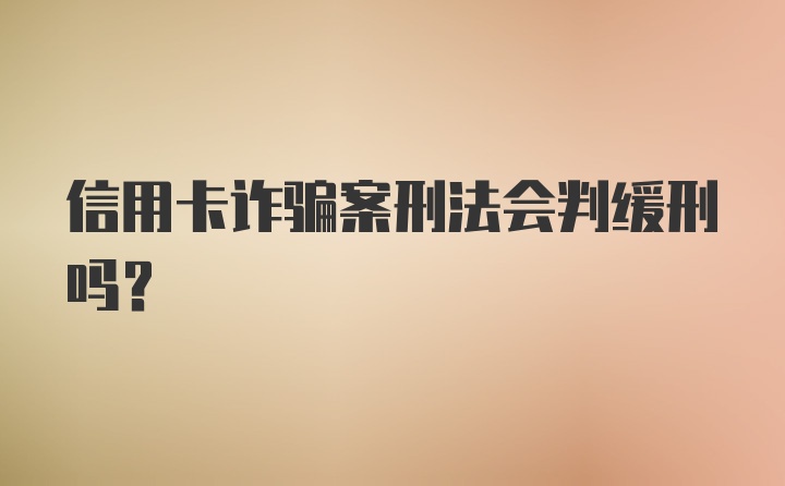 信用卡诈骗案刑法会判缓刑吗？