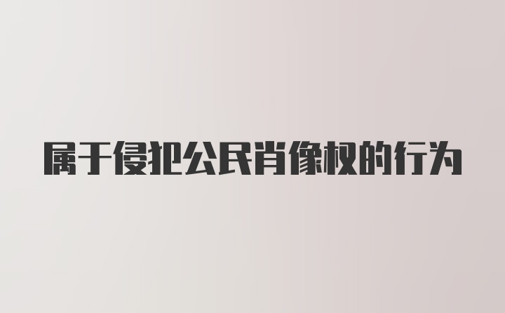 属于侵犯公民肖像权的行为