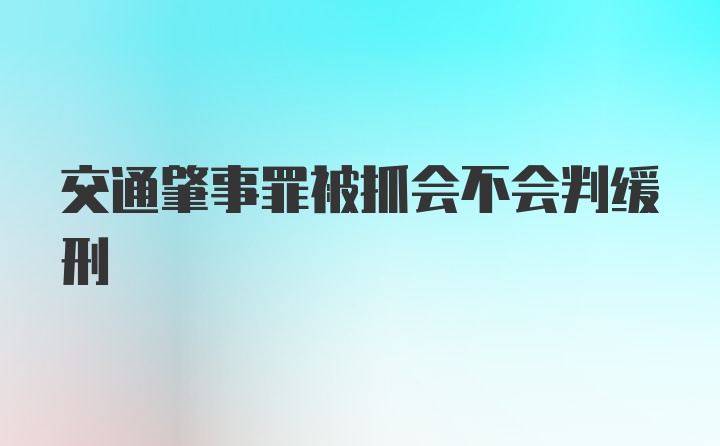 交通肇事罪被抓会不会判缓刑