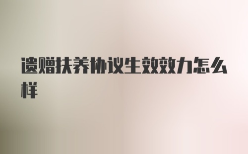 遗赠扶养协议生效效力怎么样