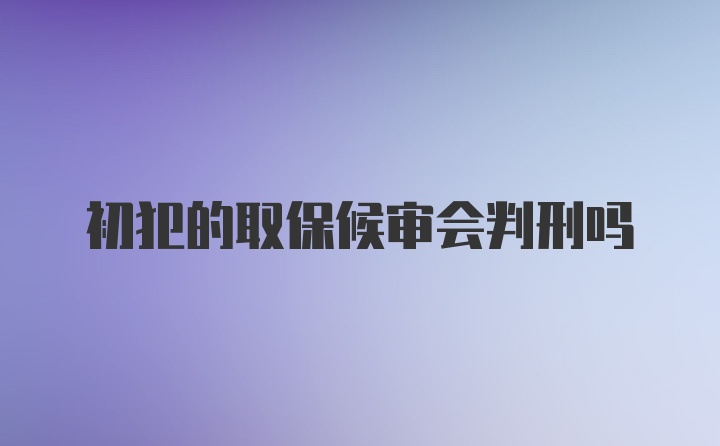 初犯的取保候审会判刑吗