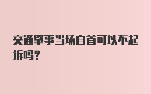 交通肇事当场自首可以不起诉吗？