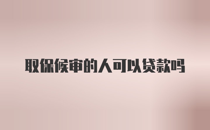 取保候审的人可以贷款吗