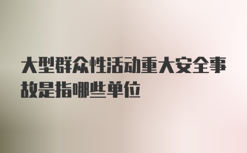 大型群众性活动重大安全事故是指哪些单位