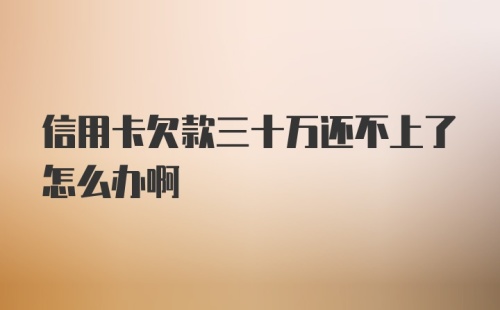 信用卡欠款三十万还不上了怎么办啊