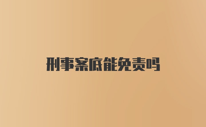 刑事案底能免责吗