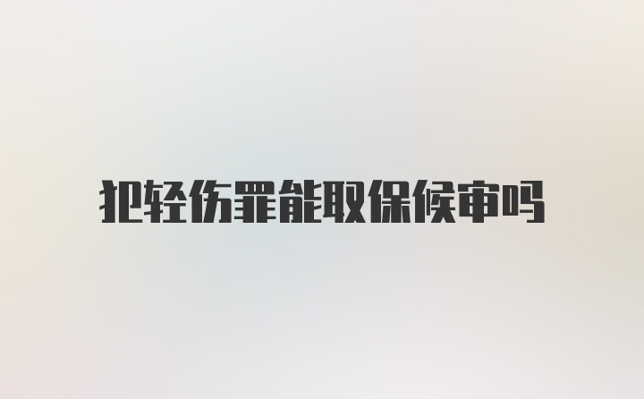 犯轻伤罪能取保候审吗