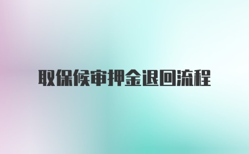 取保候审押金退回流程