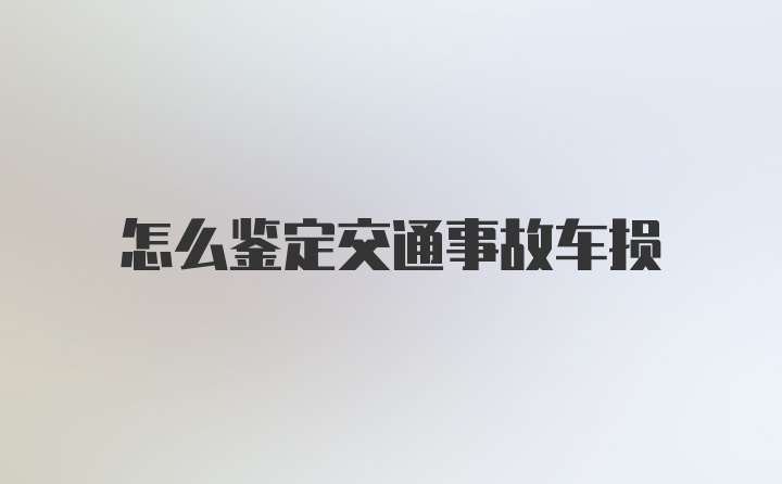 怎么鉴定交通事故车损