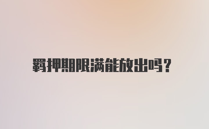 羁押期限满能放出吗？