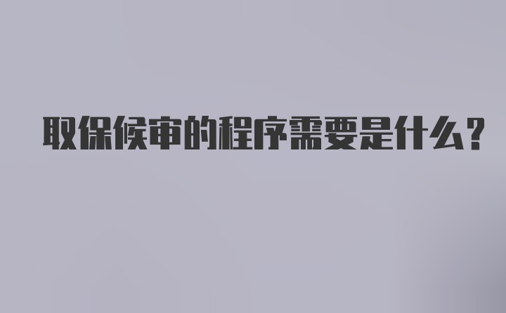 取保候审的程序需要是什么？