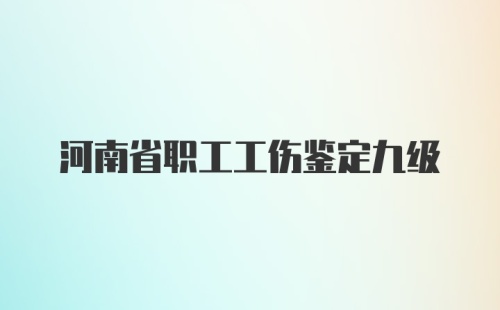 河南省职工工伤鉴定九级