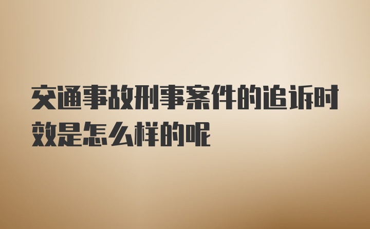 交通事故刑事案件的追诉时效是怎么样的呢