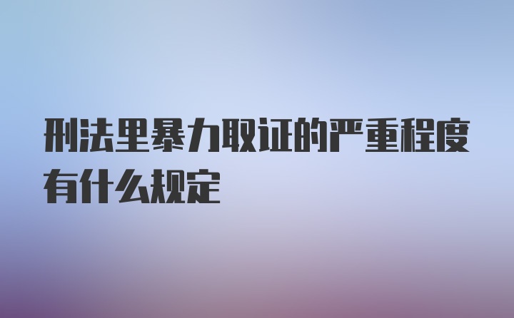 刑法里暴力取证的严重程度有什么规定