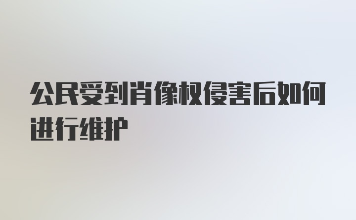 公民受到肖像权侵害后如何进行维护