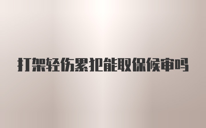 打架轻伤累犯能取保候审吗