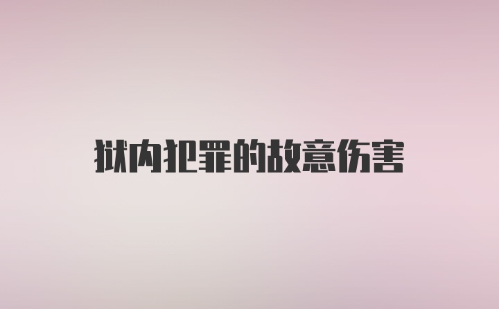 狱内犯罪的故意伤害