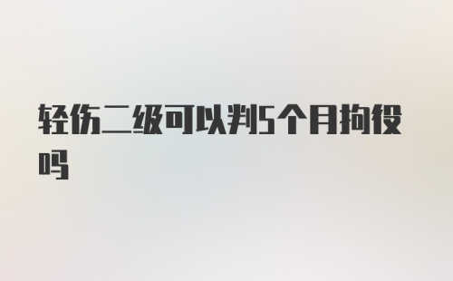 轻伤二级可以判5个月拘役吗