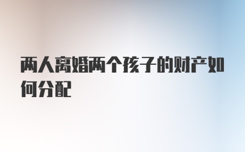 两人离婚两个孩子的财产如何分配