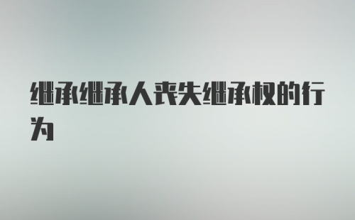 继承继承人丧失继承权的行为