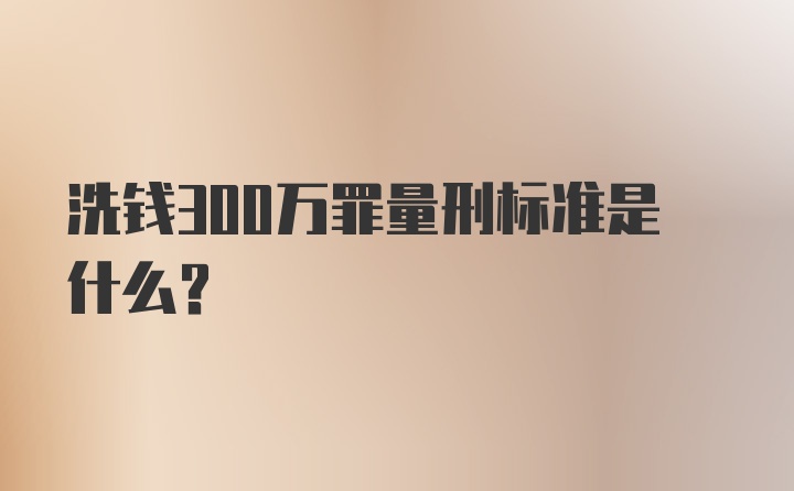 洗钱300万罪量刑标准是什么？