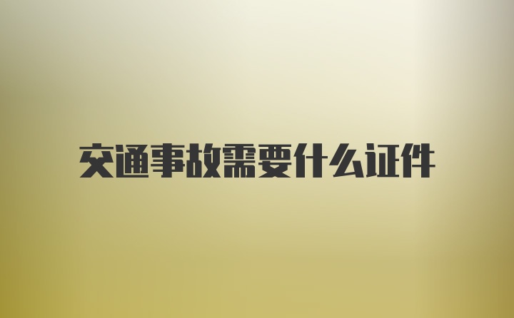 交通事故需要什么证件