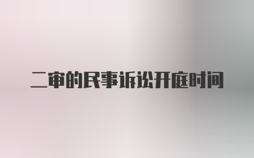 二审的民事诉讼开庭时间