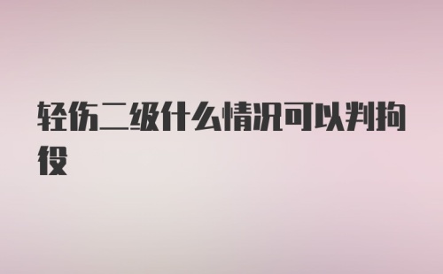 轻伤二级什么情况可以判拘役