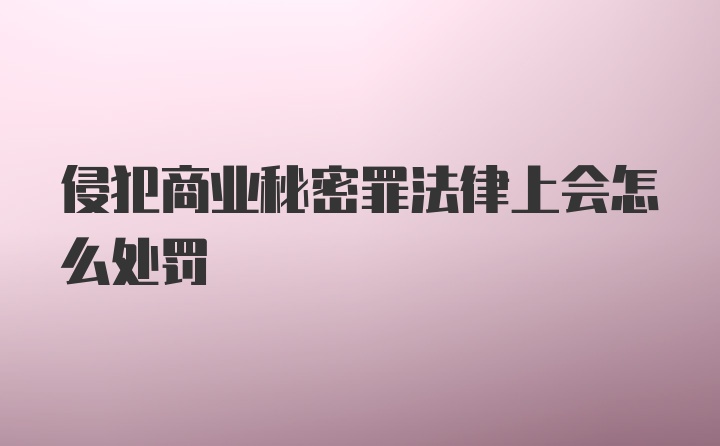 侵犯商业秘密罪法律上会怎么处罚