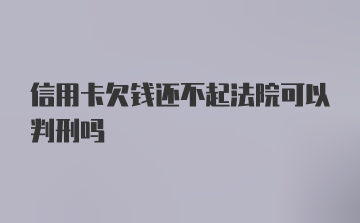 信用卡欠钱还不起法院可以判刑吗