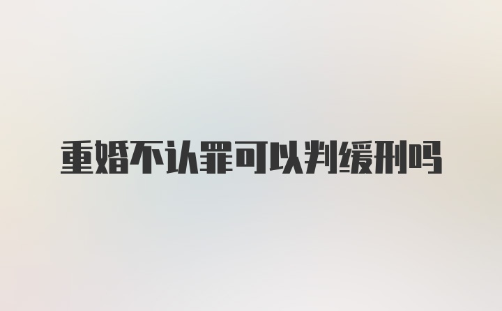 重婚不认罪可以判缓刑吗