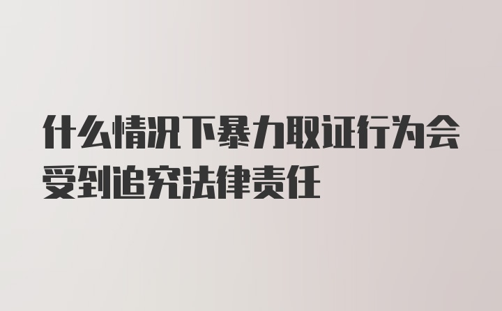 什么情况下暴力取证行为会受到追究法律责任