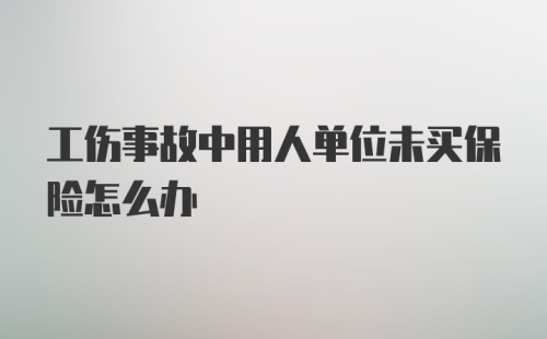 工伤事故中用人单位未买保险怎么办