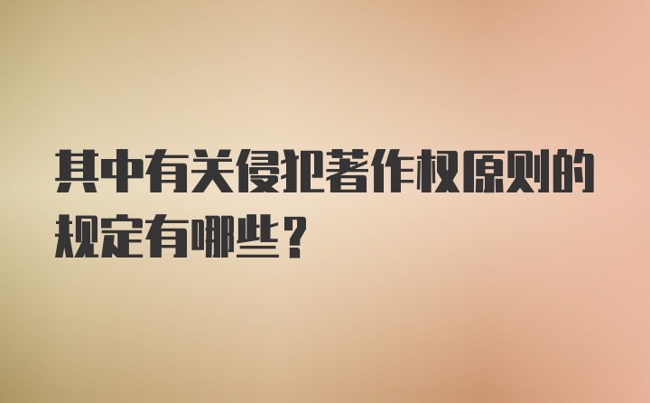 其中有关侵犯著作权原则的规定有哪些？