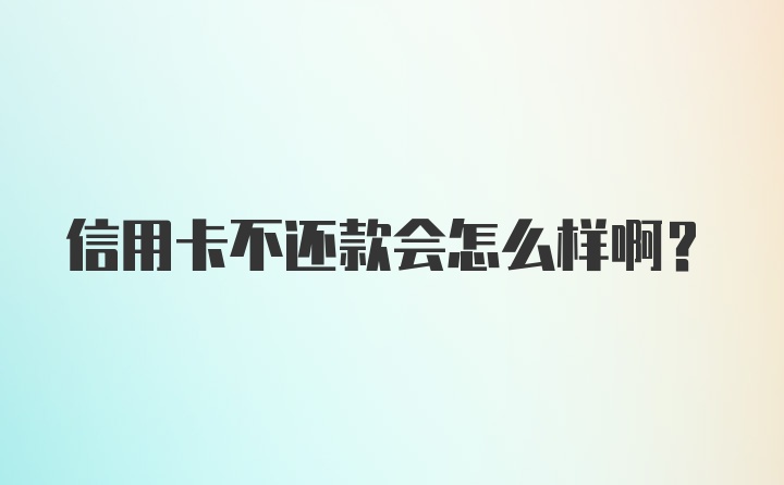 信用卡不还款会怎么样啊？