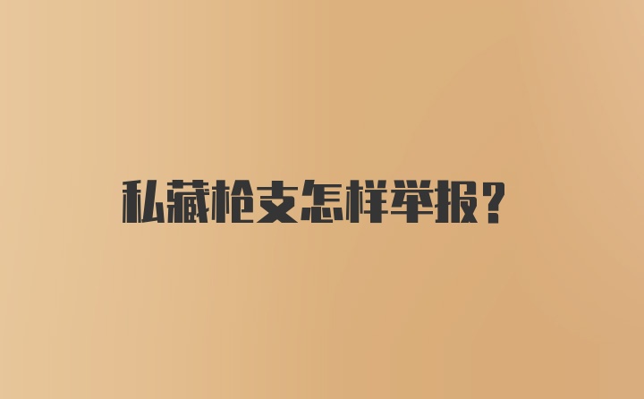 私藏枪支怎样举报？