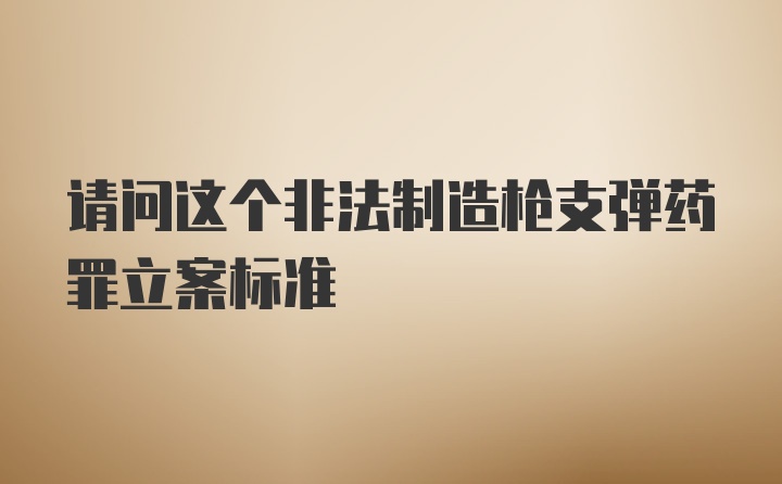 请问这个非法制造枪支弹药罪立案标准