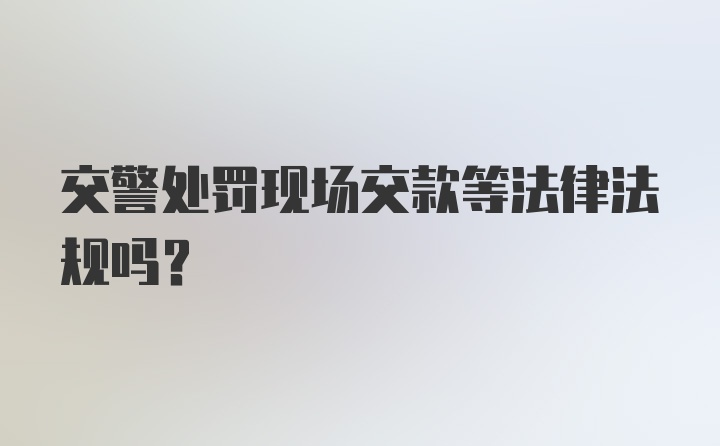 交警处罚现场交款等法律法规吗？