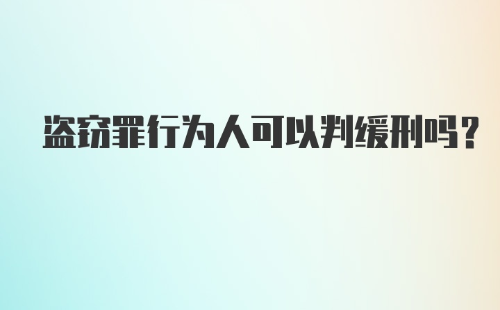 盗窃罪行为人可以判缓刑吗?