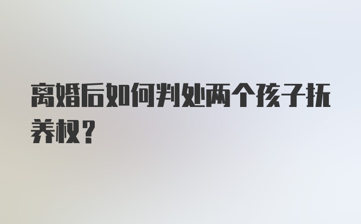 离婚后如何判处两个孩子抚养权？