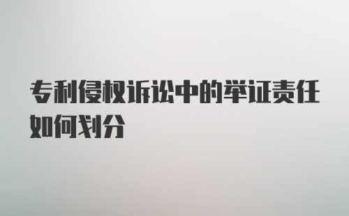 专利侵权诉讼中的举证责任如何划分